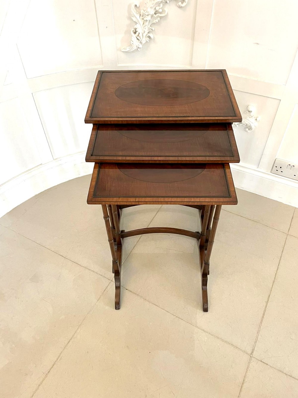 Antique Edwardian Quality Mahogany Nest of 3 Tables 
