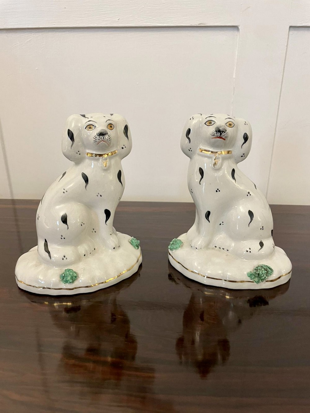  Small Pair of Antique Victorian Quality Staffordshire Dogs