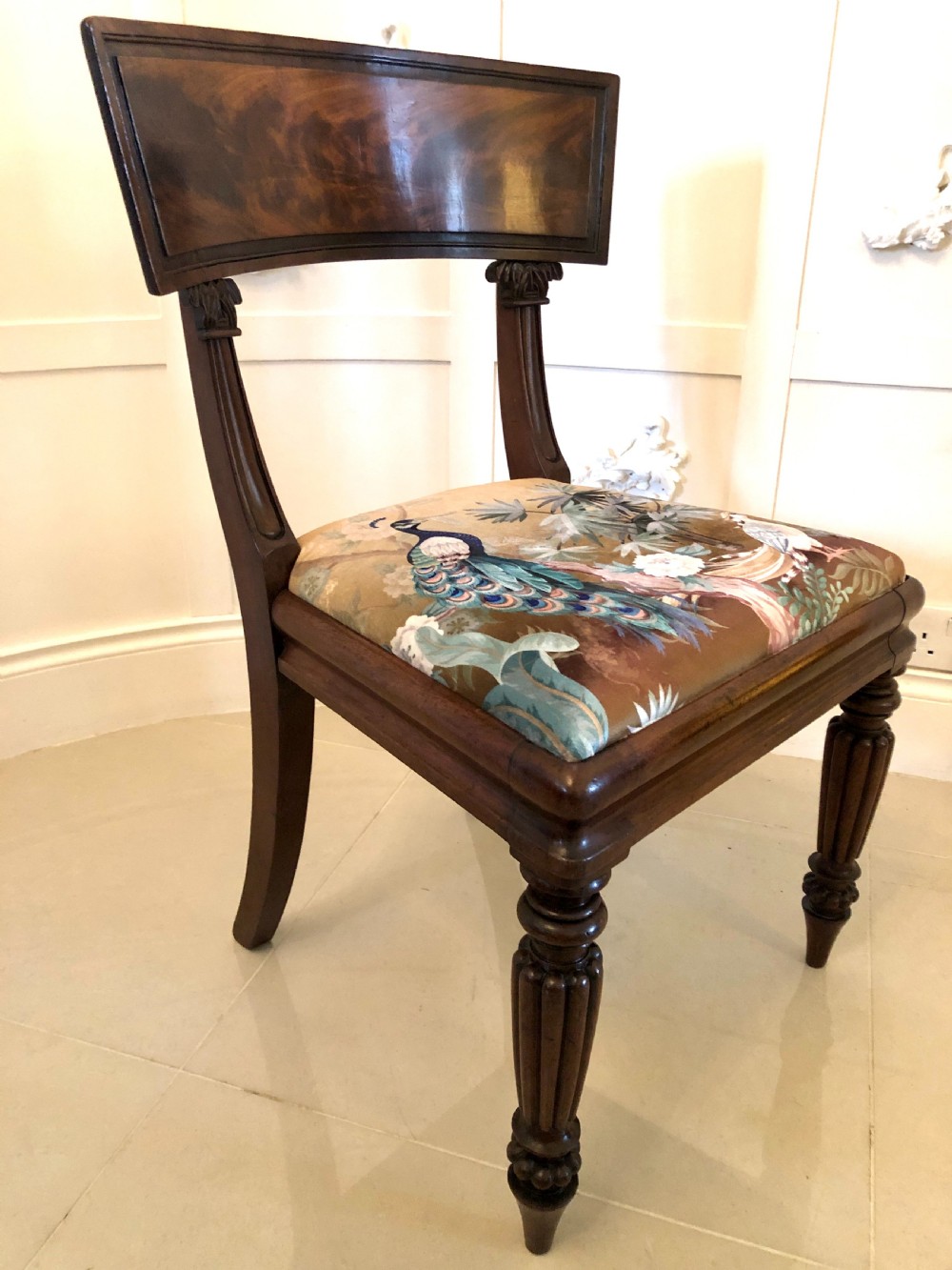 Fine Quality Set of Four Antique Mahogany Regency Library Chairs View II