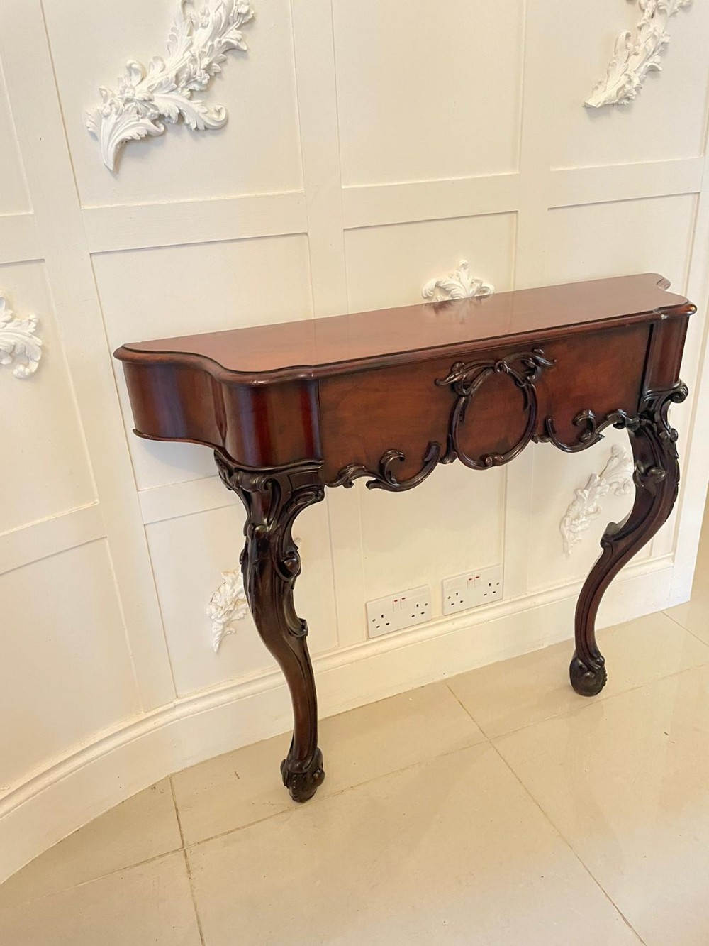 Outstanding Quality Antique Victorian Carved Mahogany Console Table 