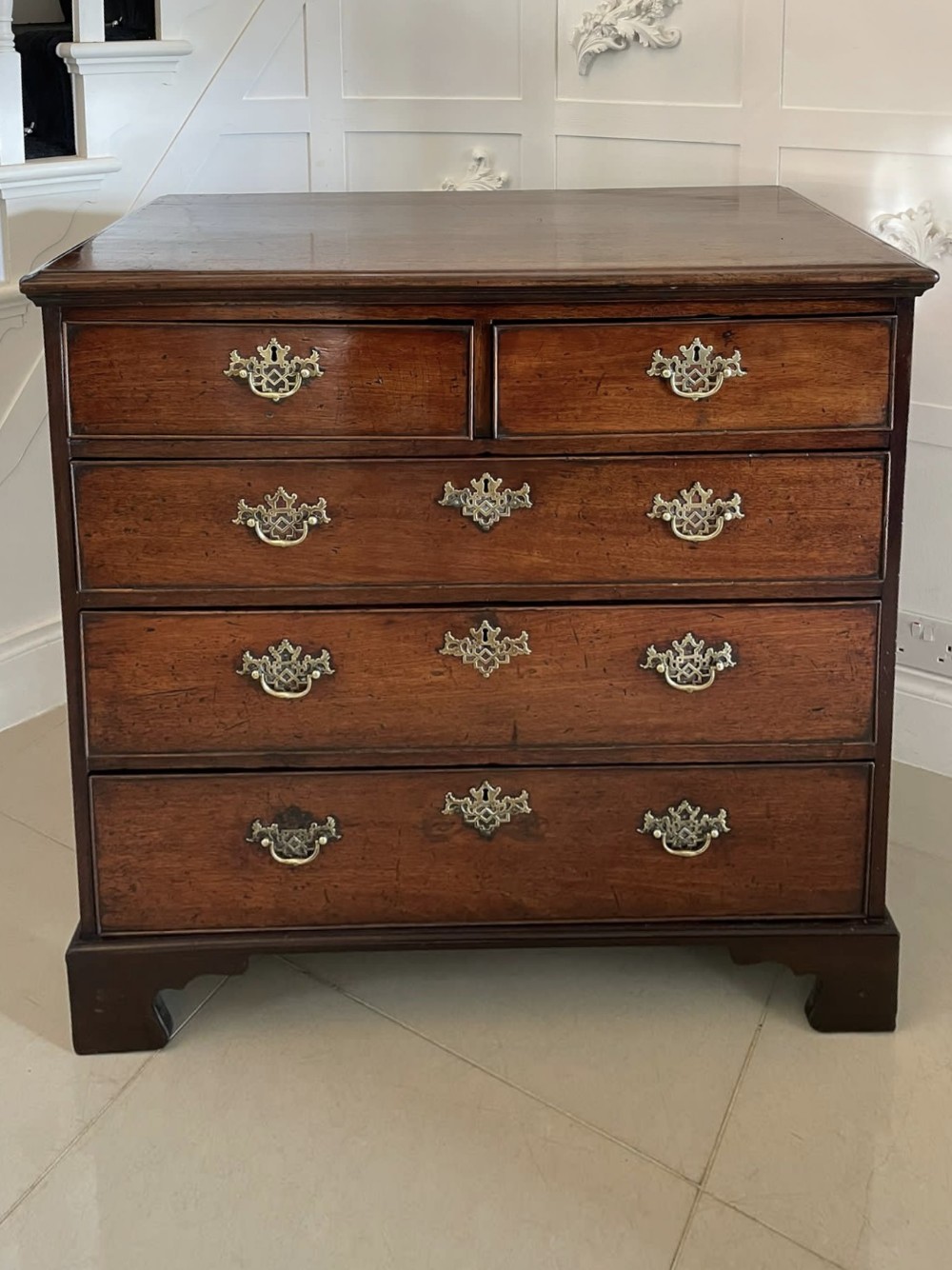 Antique George III Quality Mahogany Chest of 5 Drawers 