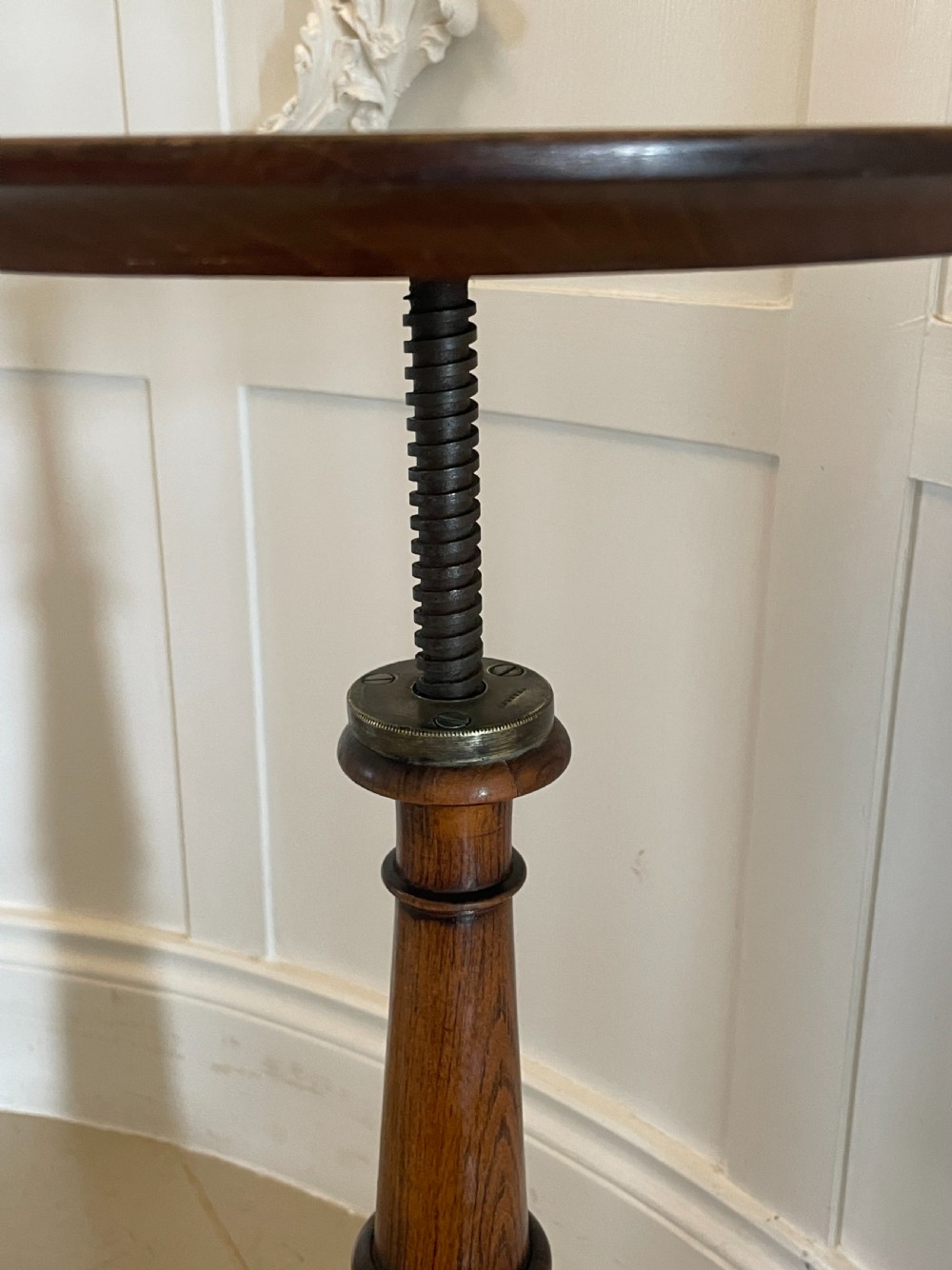Unusual Antique Victorian Quality Burr Walnut Lamp Table  View IV