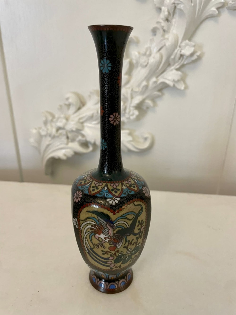 Unusual Antique Miniature Japanese Cloisonne Vase