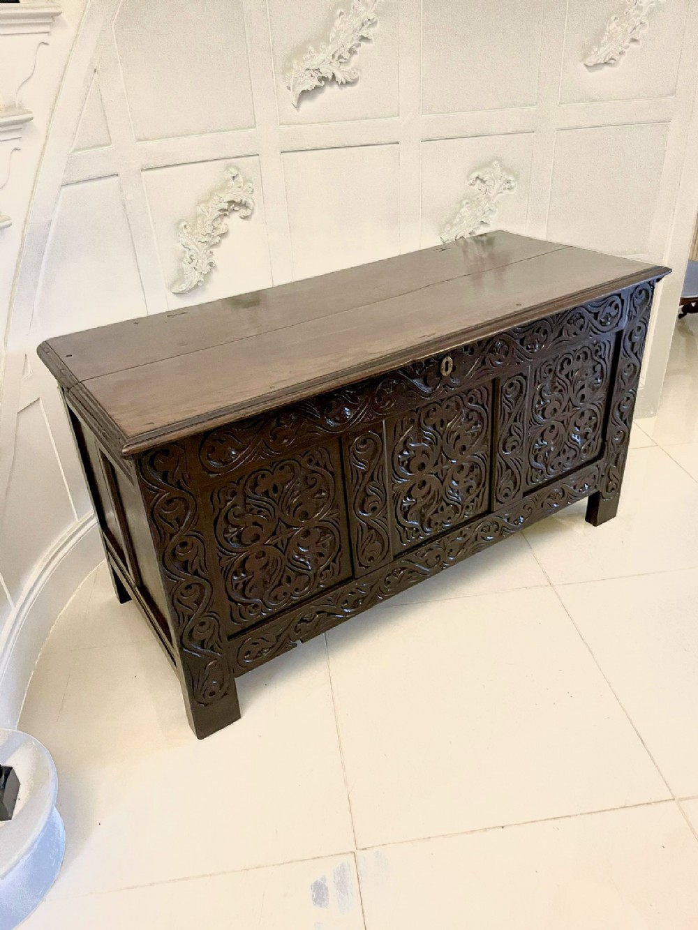 Antique Early 18th Century Carved Oak Coffer/Chest