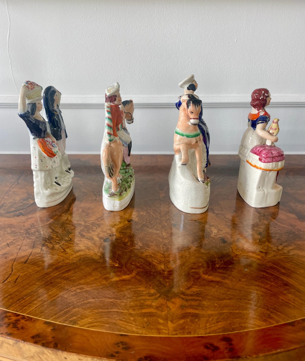 Four Antique Staffordshire Flatback Figures View VII