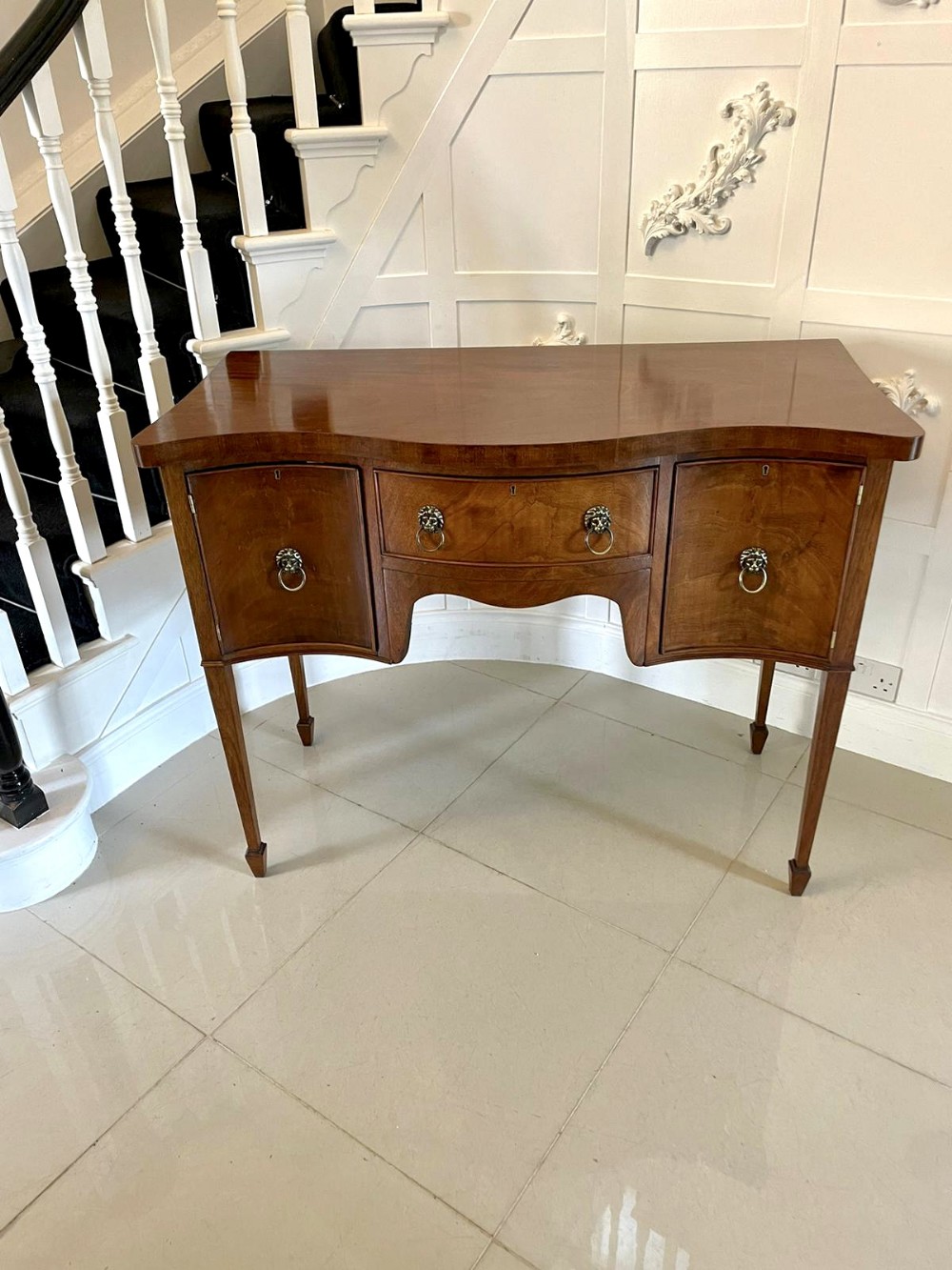 Antique Mahogany Serpentine Shaped Sideboard