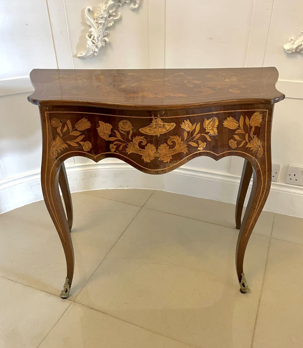 Antique George III Quality Mahogany Dutch Marquetry Inlaid Console Table 