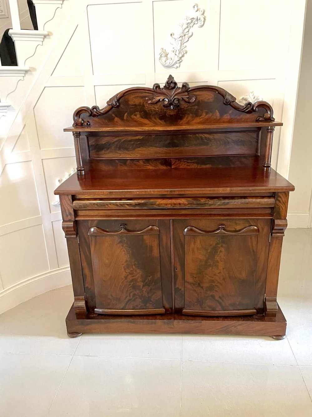 Antique Victorian Carved Mahogany Sideboard  