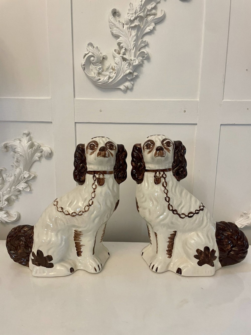 Pair of Quality Antique Edwardian Staffordshire Dogs