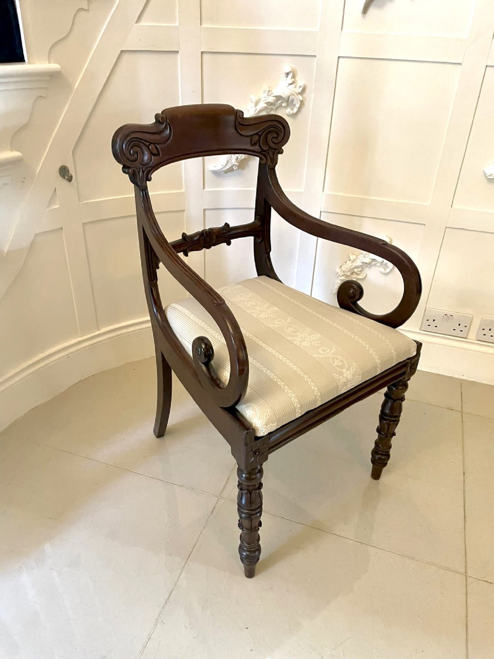  Antique William IV Quality Mahogany Desk Chair 