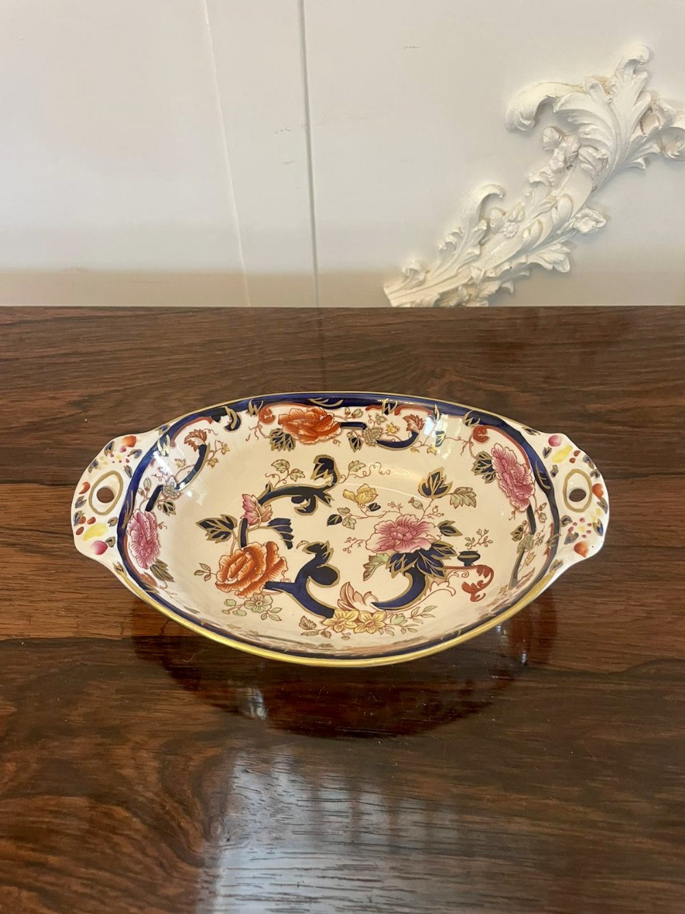 Quality Antique Hand Painted Masons Ironstone Bowl