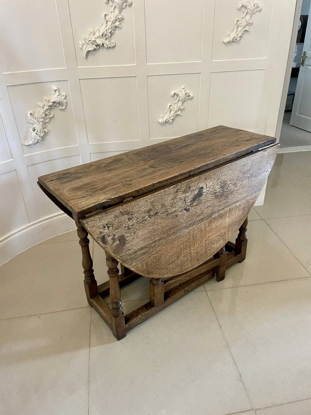 Antique Victorian Quality Oak Gateleg Table 