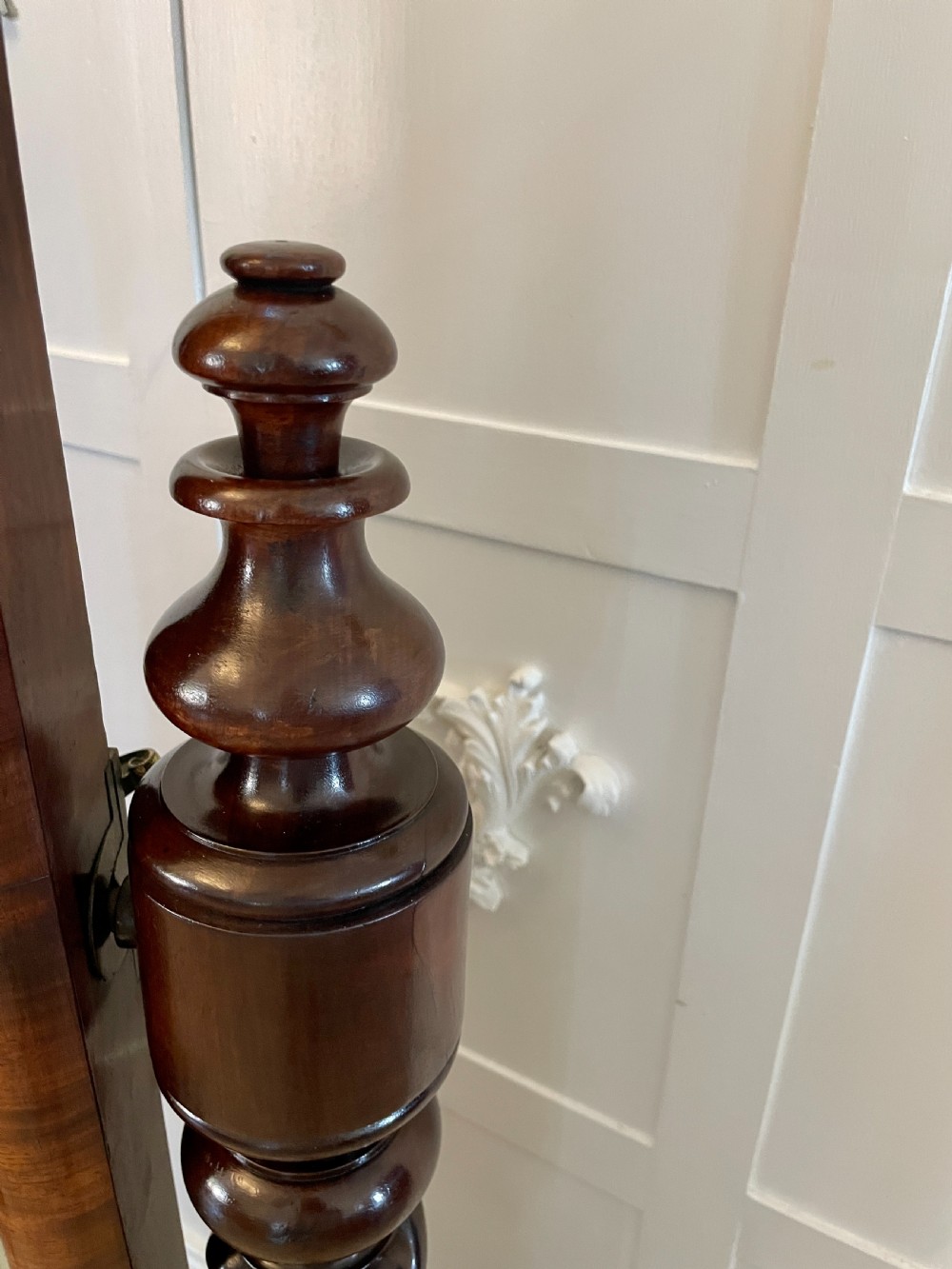 Superb Quality Antique William IV Mahogany Cheval Mirror  View II