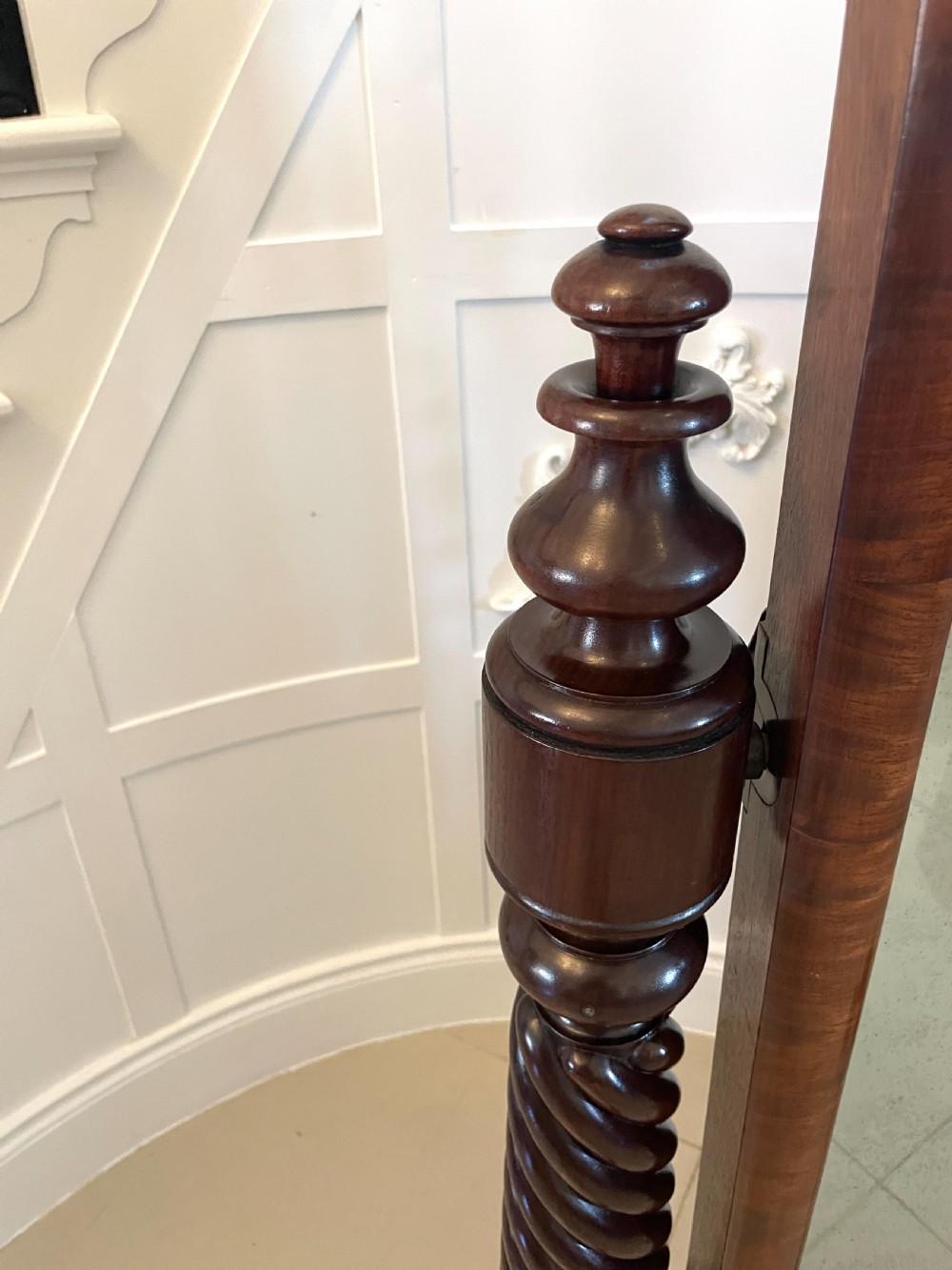 Superb Quality Antique William IV Mahogany Cheval Mirror  View X