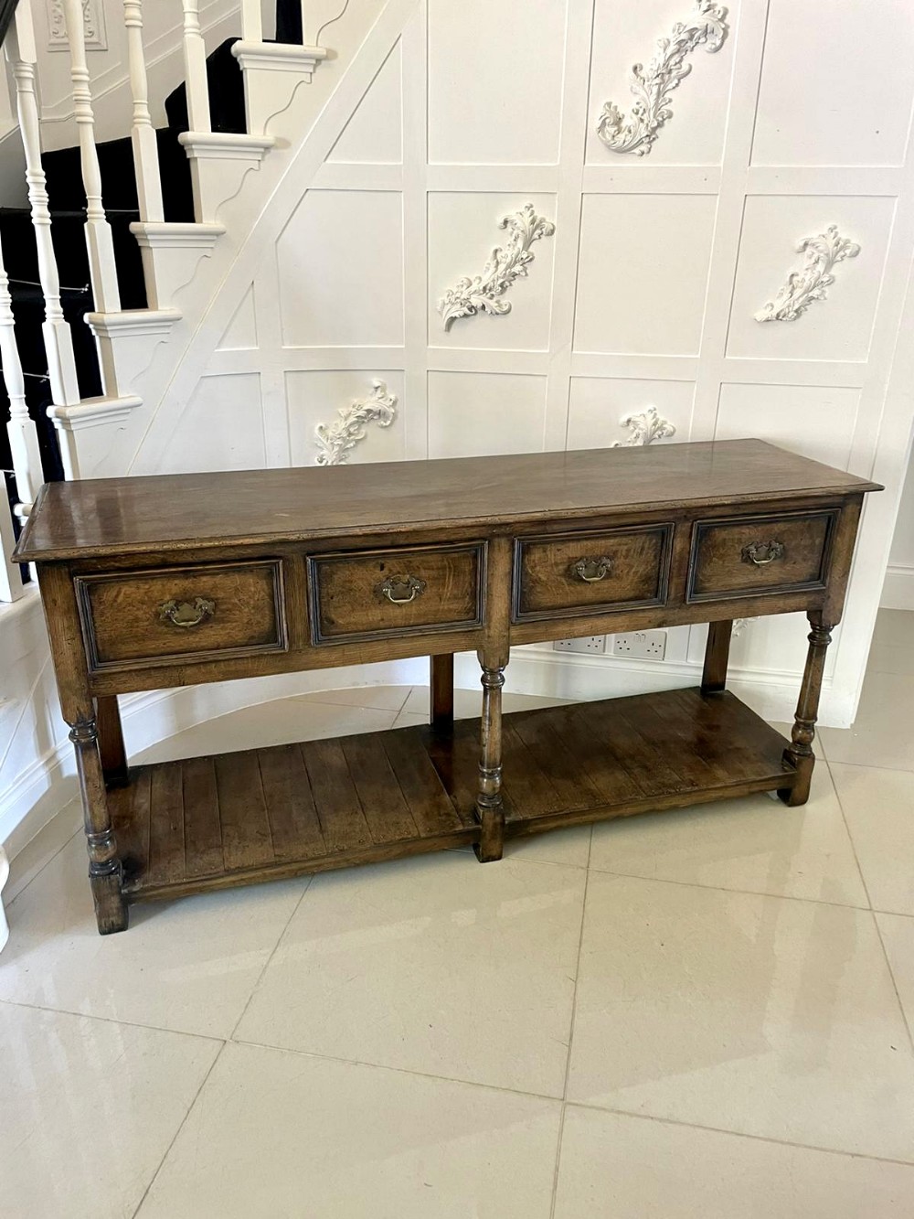  Large Antique Quality Oak Dresser Base 