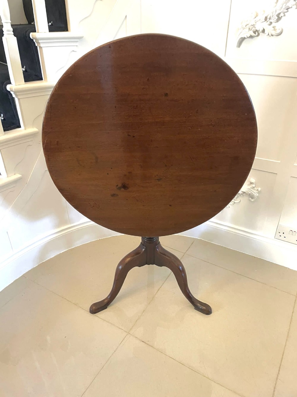 Antique George III Quality Mahogany Circular Centre Table 