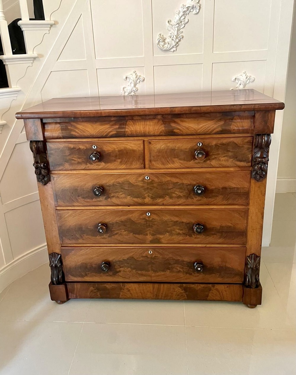Quality Antique Victorian Mahogany Scottish Chest of Drawers