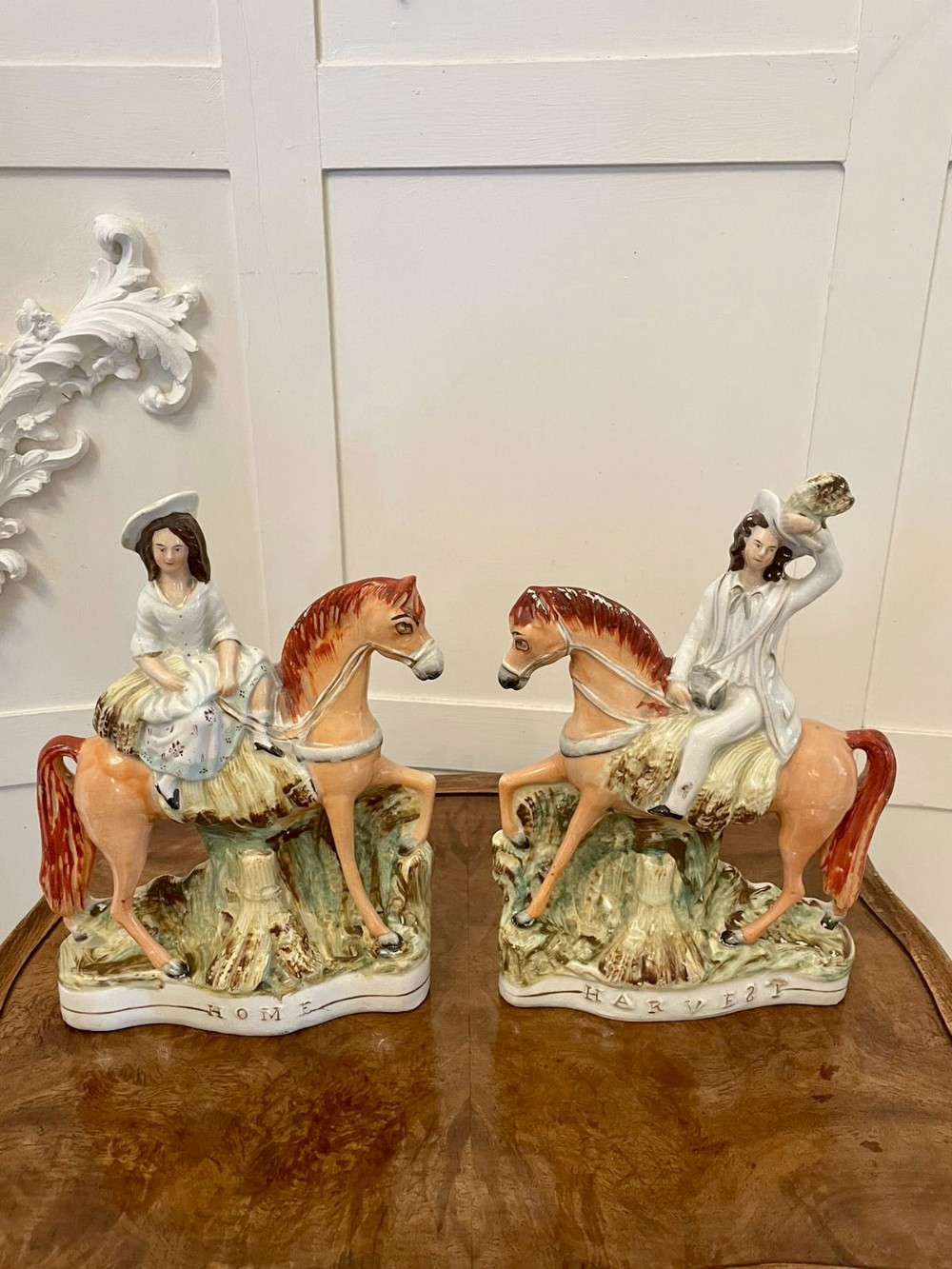  Pair of Antique Victorian Staffordshire Figures 