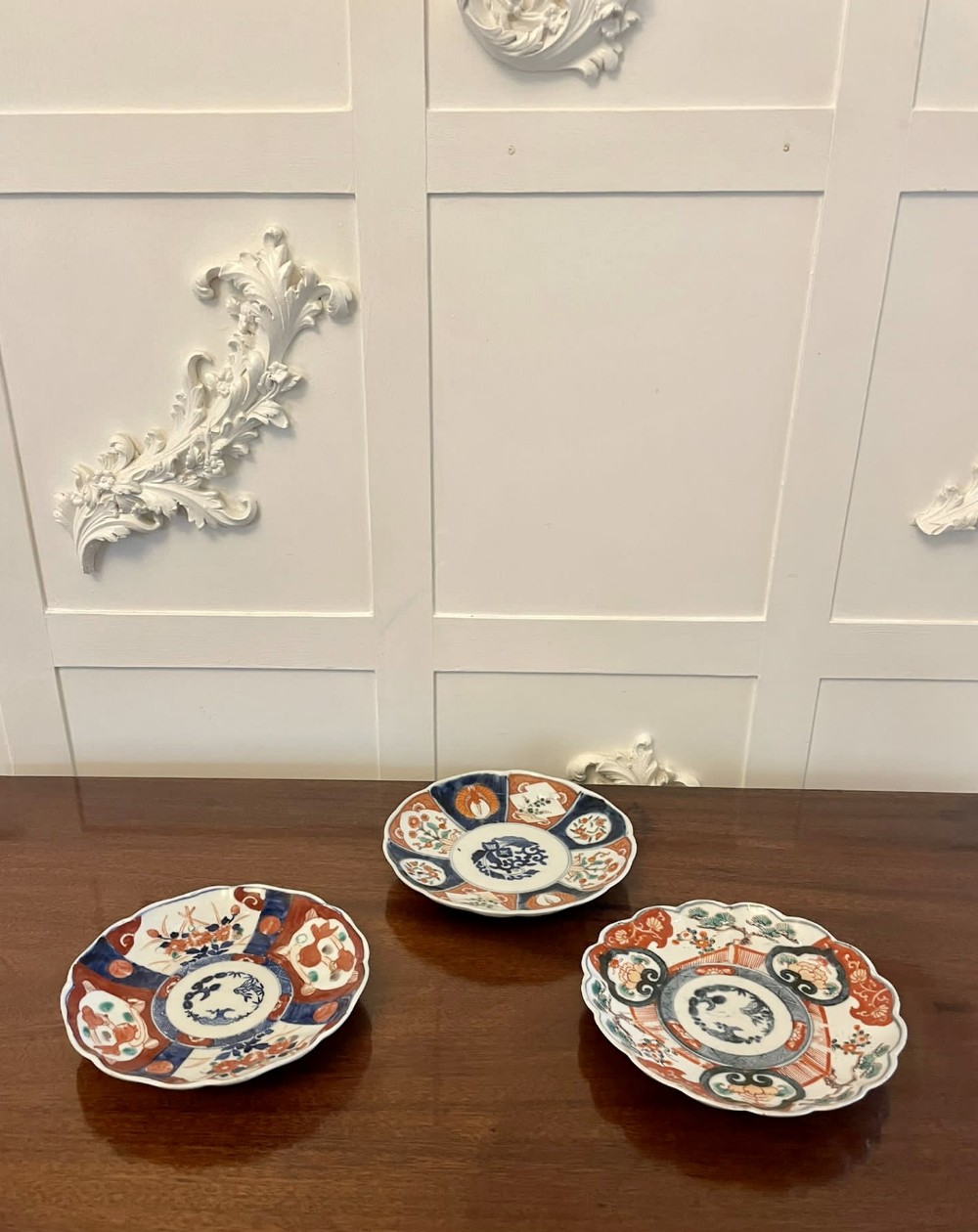 Three Antique Quality Japanese Imari Plates 