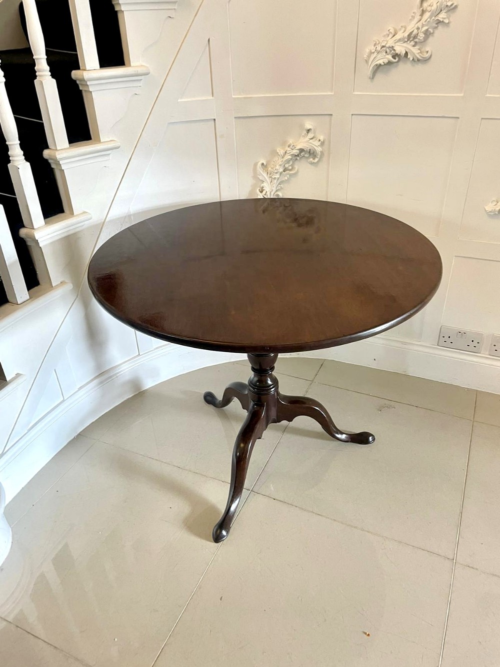 Large Antique George III Quality Mahogany Tripod Table 