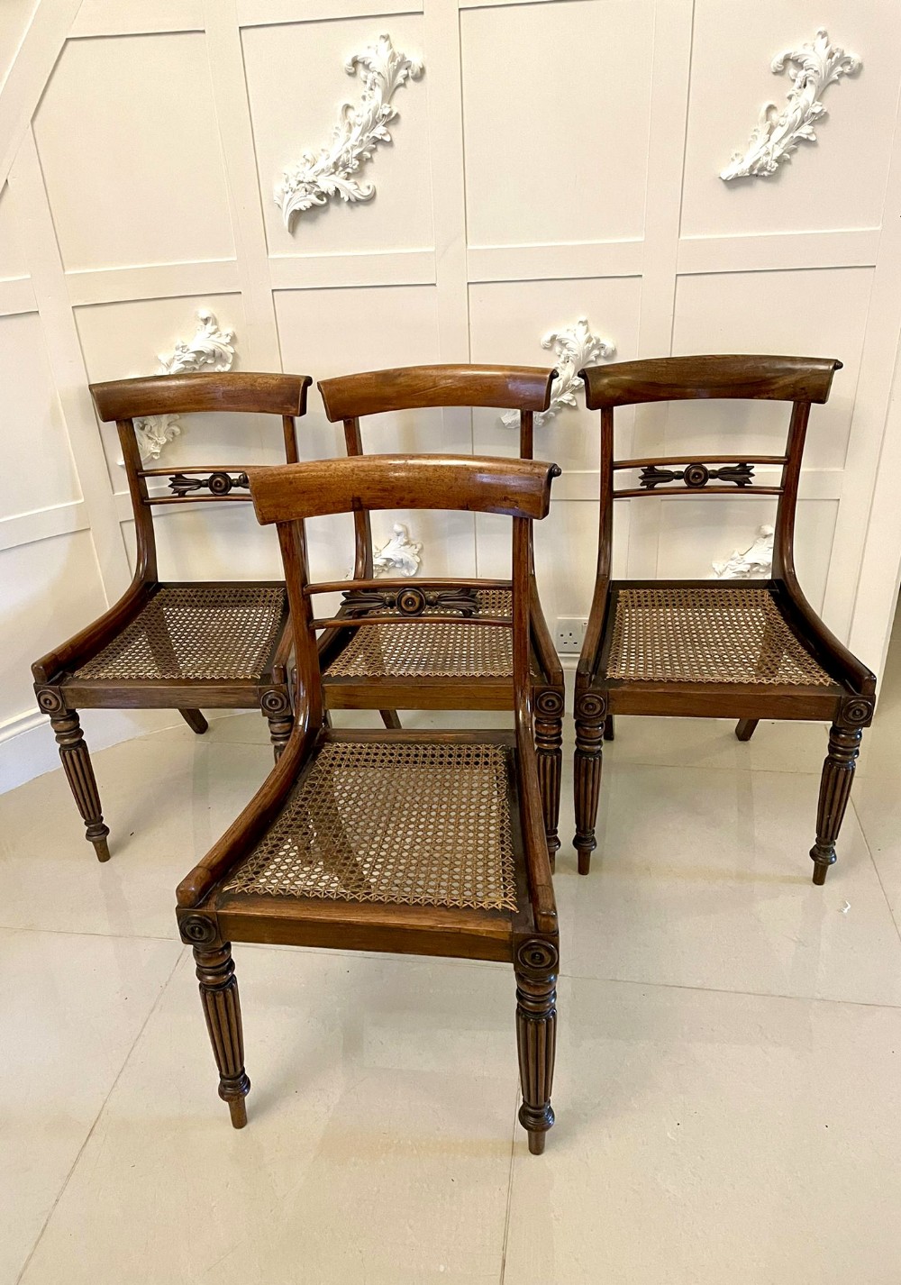 Set of Four Antique Regency Quality Rosewood Dining Chairs 