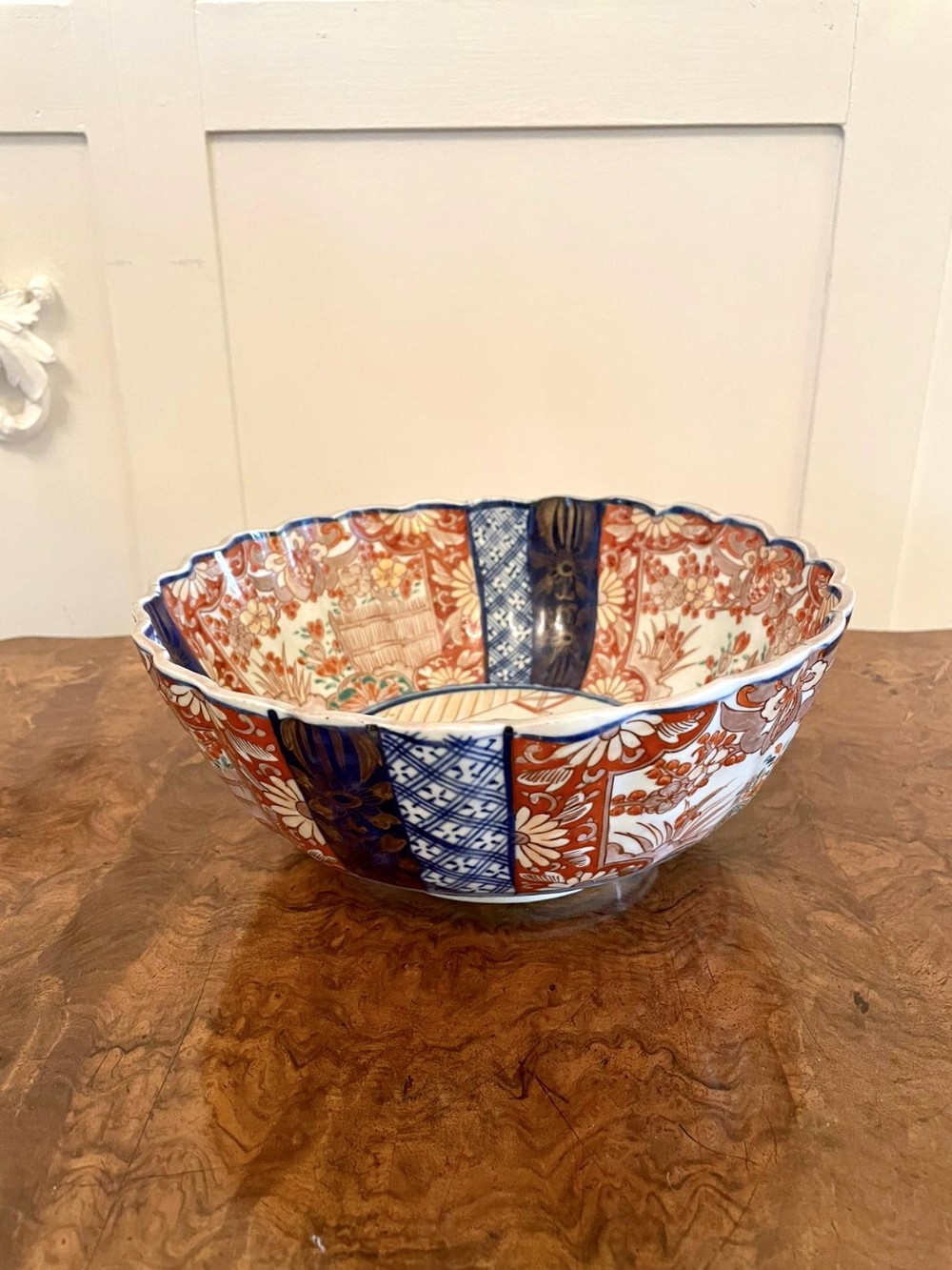 Antique Scalloped Shaped Imari Bowl