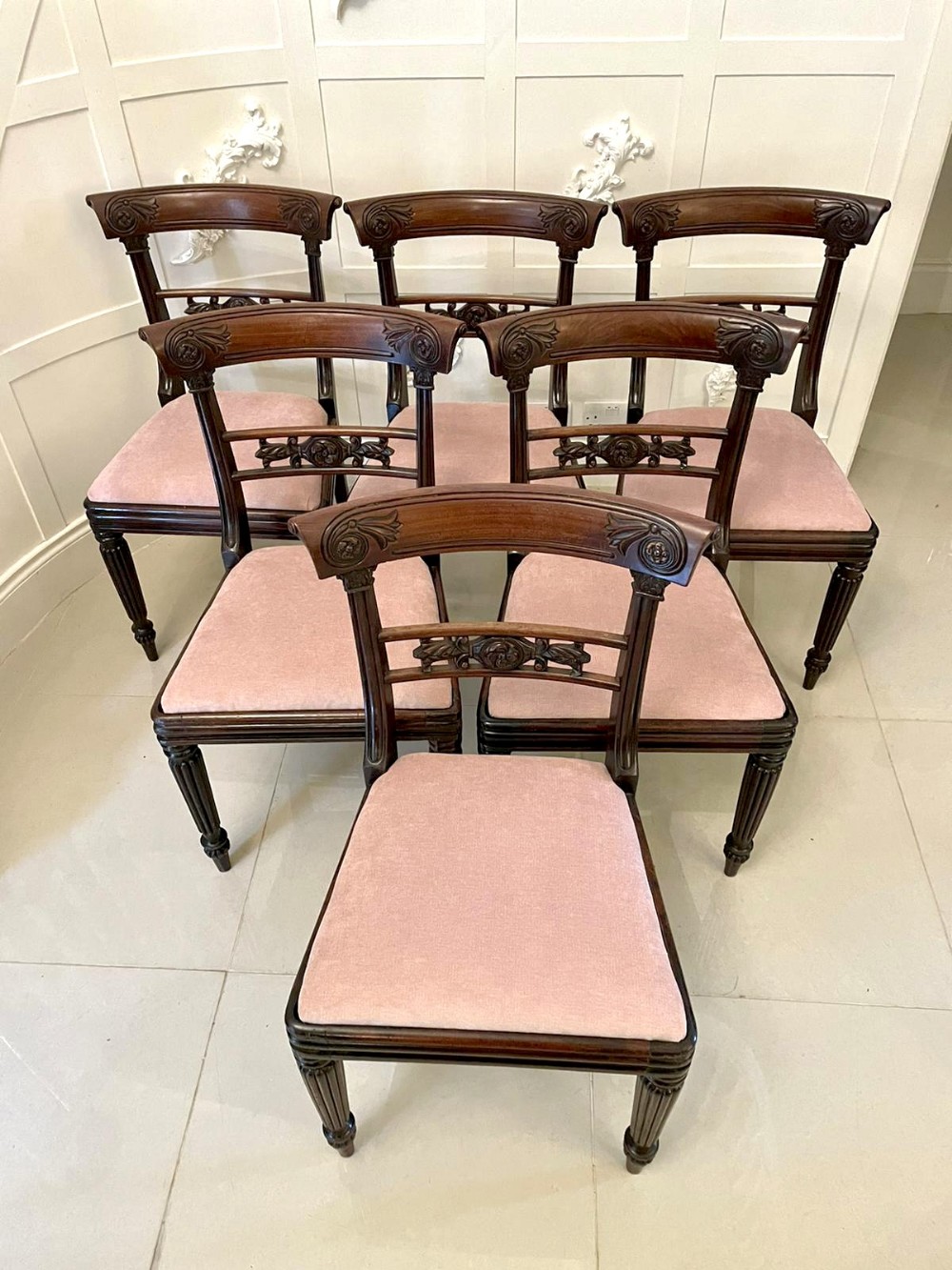 Magnificent Quality Antique Regency Mahogany Set of Six Dining Chairs 