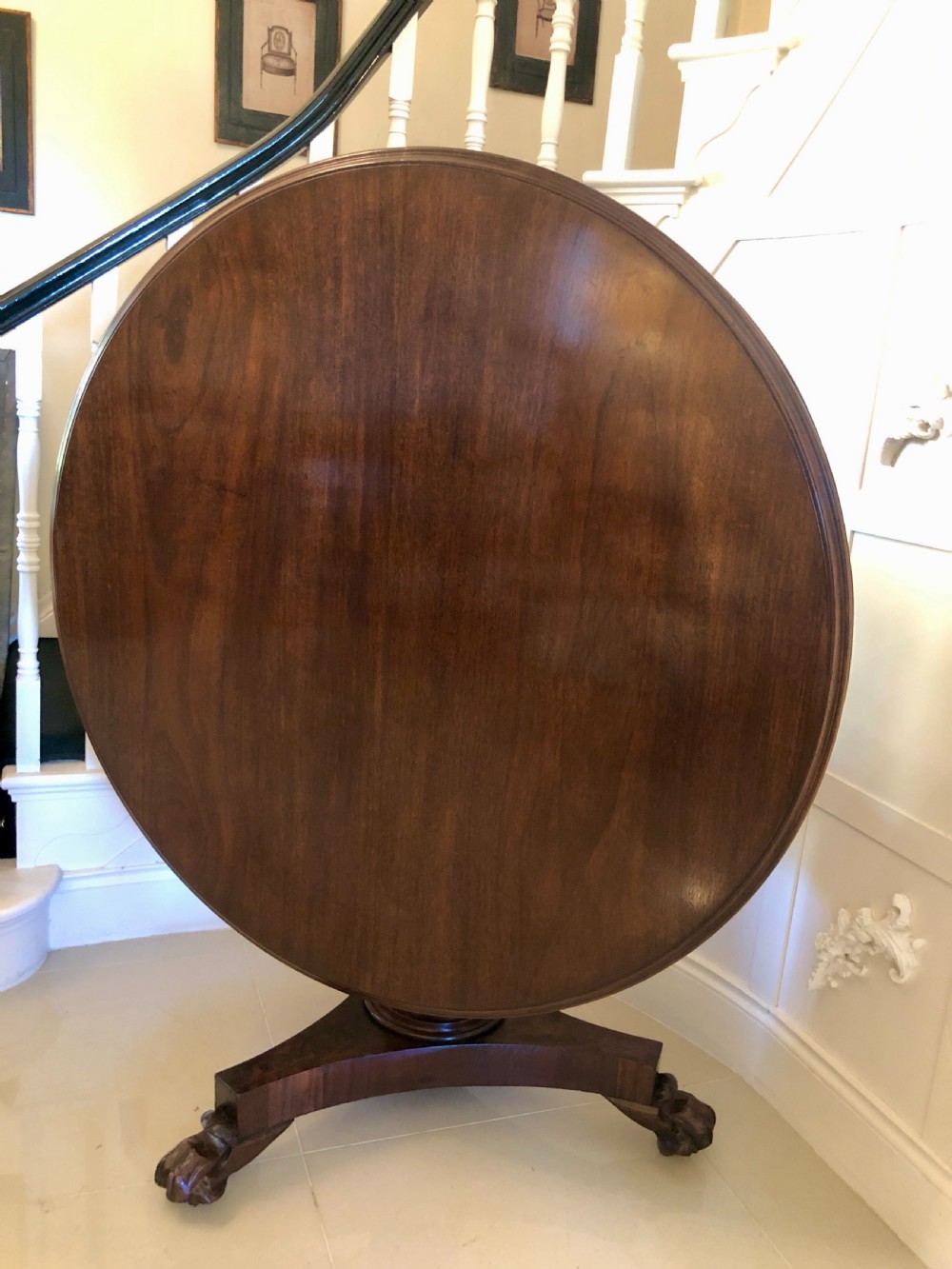 Antique William IV Mahogany Circular Centre Table