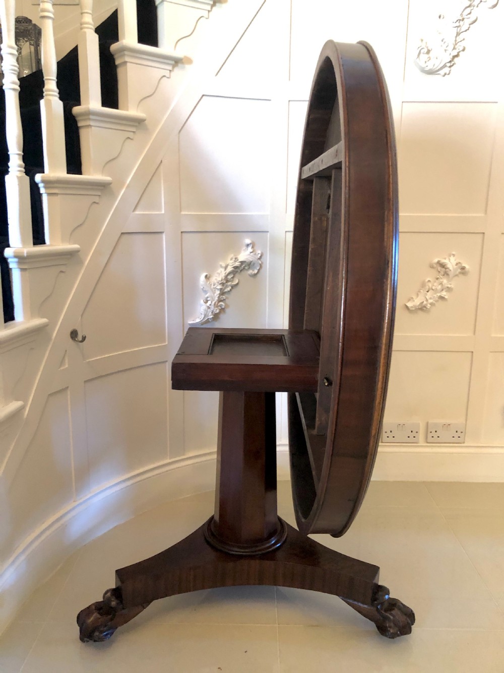 Antique William IV Mahogany Circular Centre Table View V