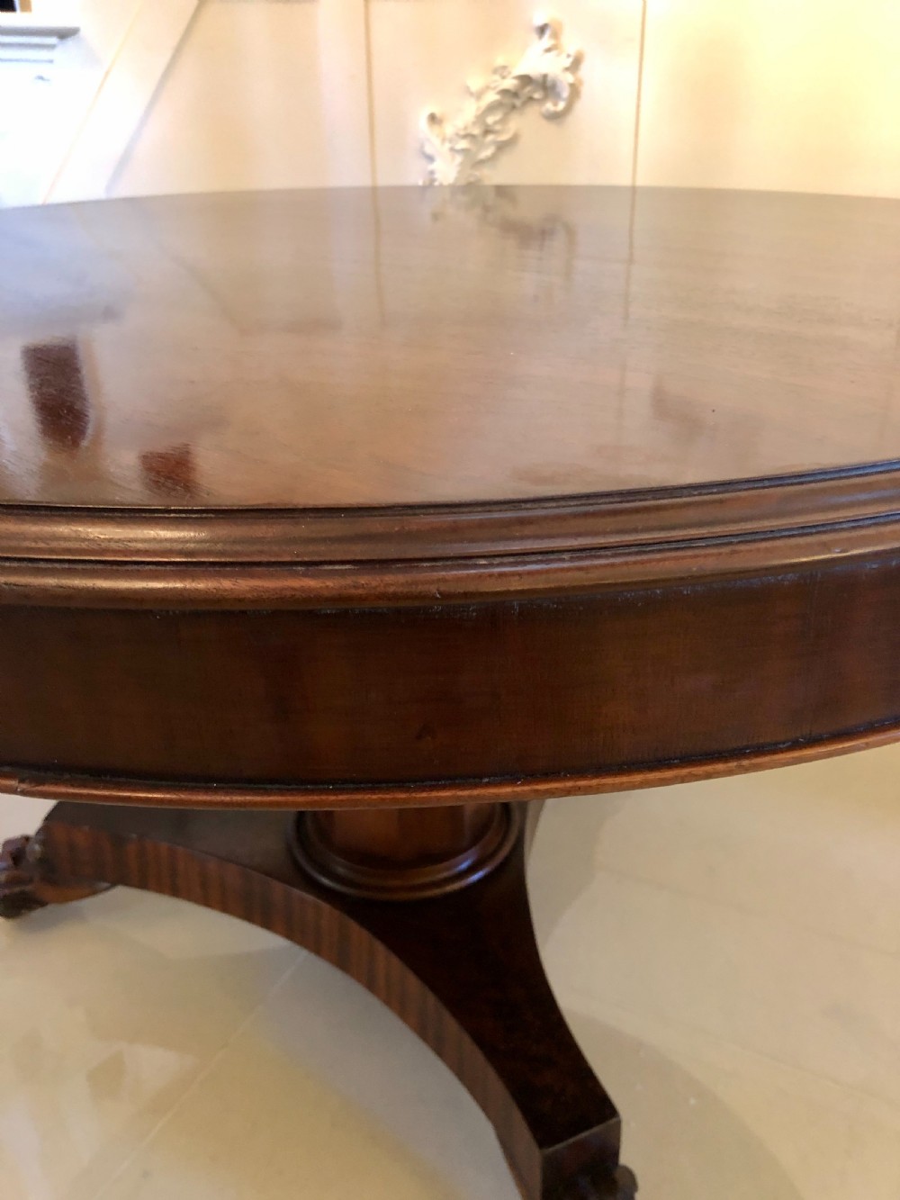Antique William IV Mahogany Circular Centre Table View IX