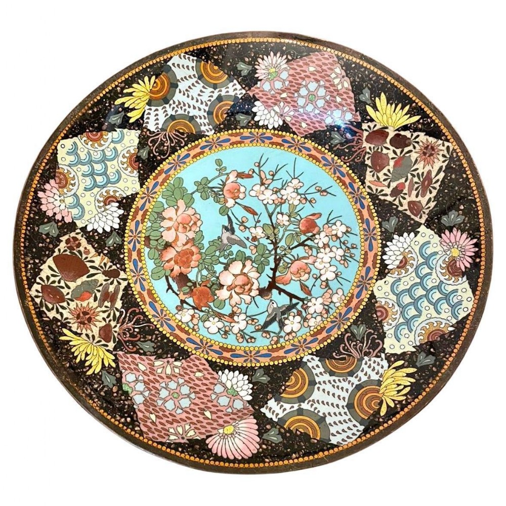 Quality Antique Japanese Cloisonne Plate 