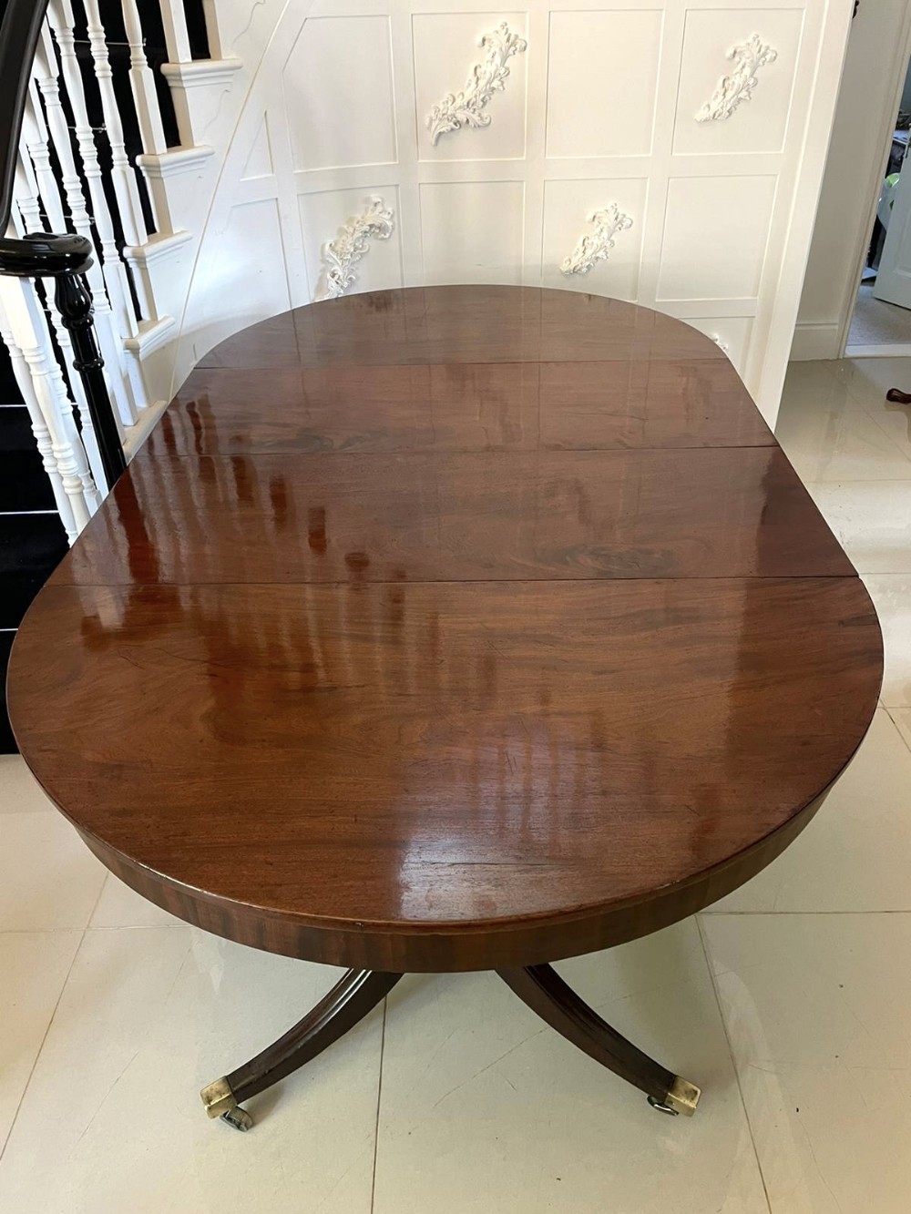  Large Outstanding Quality Antique George III Mahogany Two Pillar Dining Table 73 x 134 x 231cm