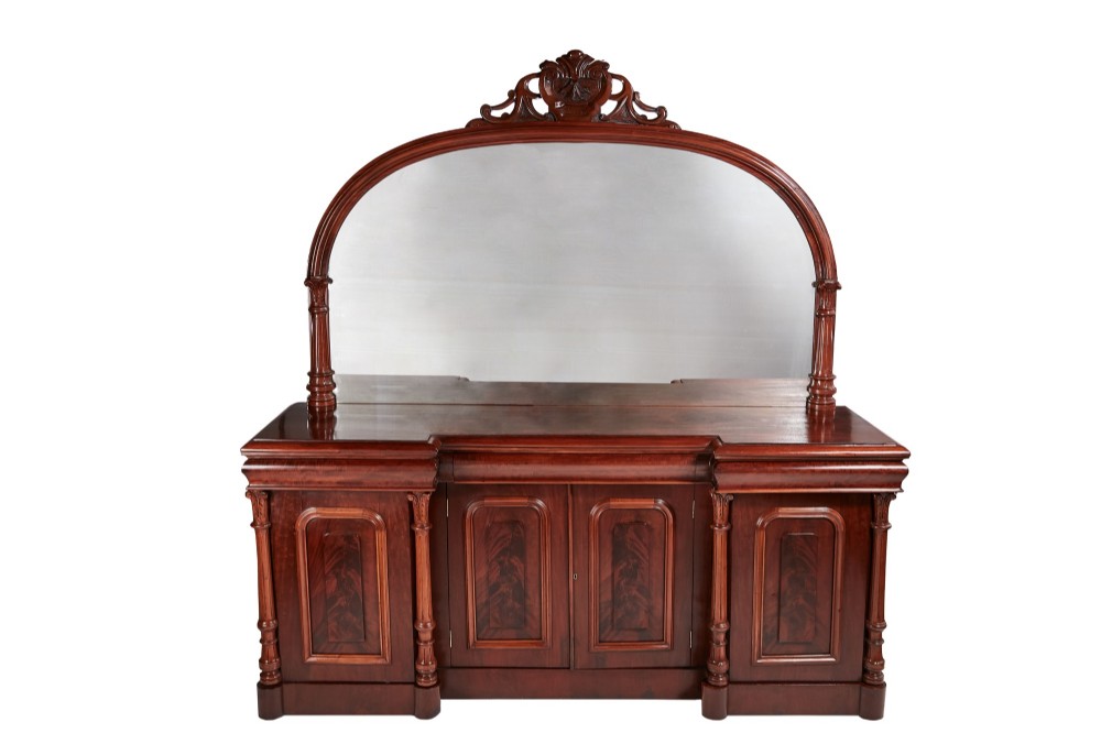 Outstanding Quality Antique Victorian Mahogany Mirrored Sideboard