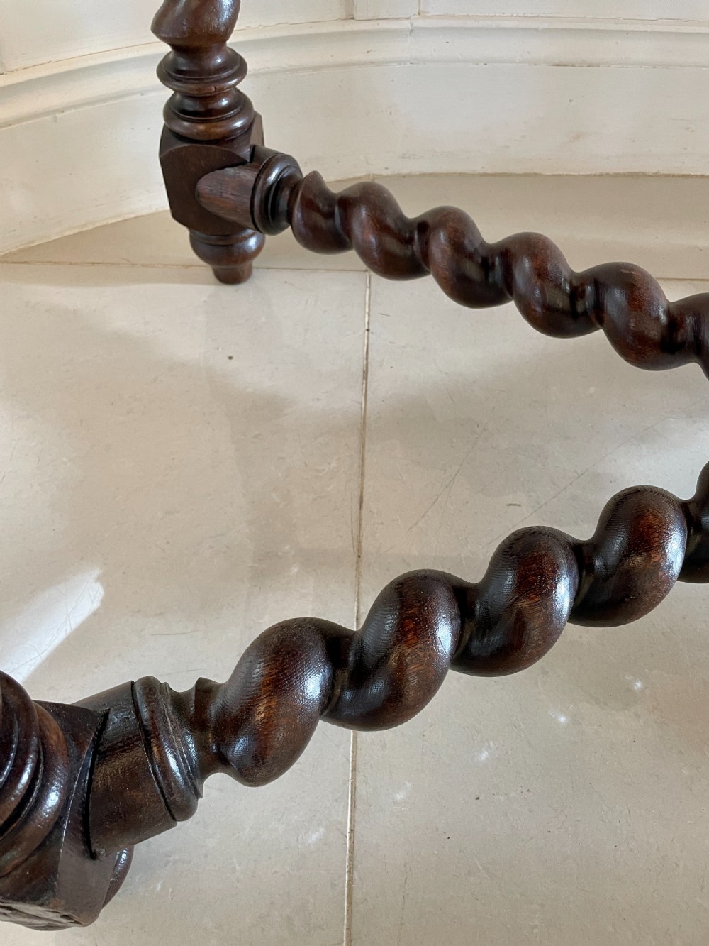Antique Victorian Quality Carved Oak Freestanding Centre Table  View VI