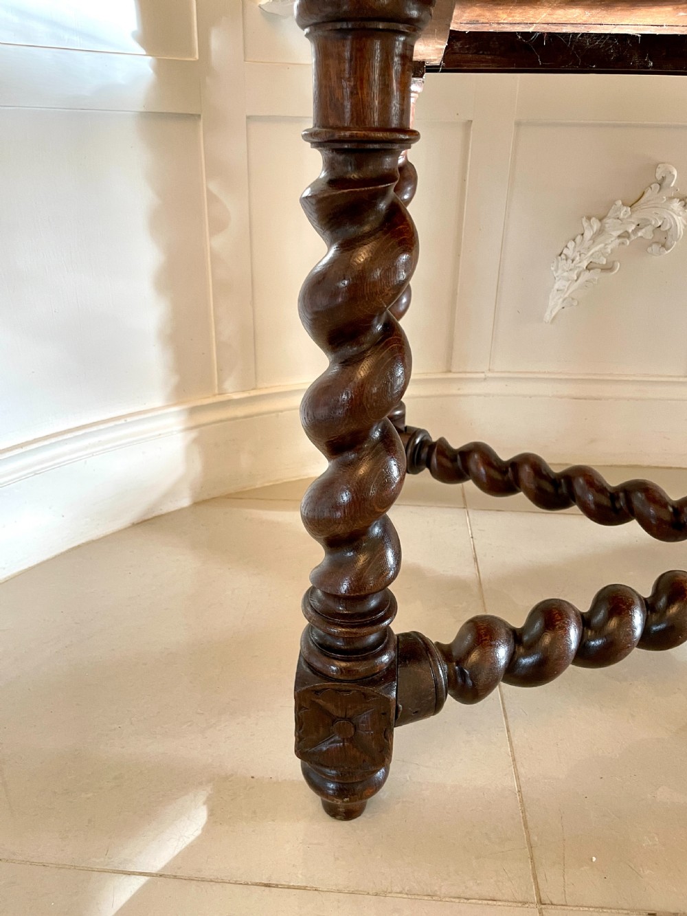 Antique Victorian Quality Carved Oak Freestanding Centre Table  View VIII