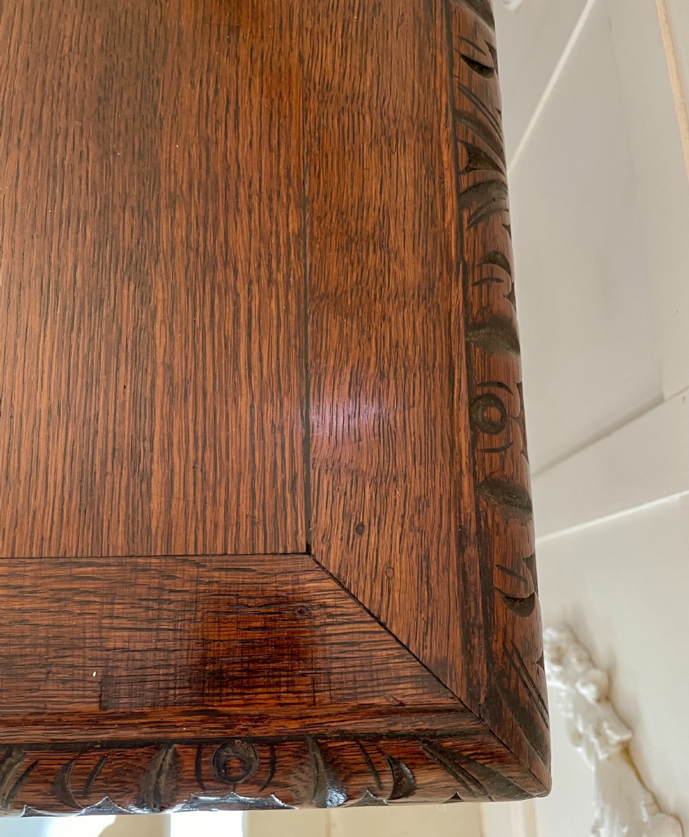 Antique Victorian Quality Carved Oak Freestanding Centre Table  View XIII