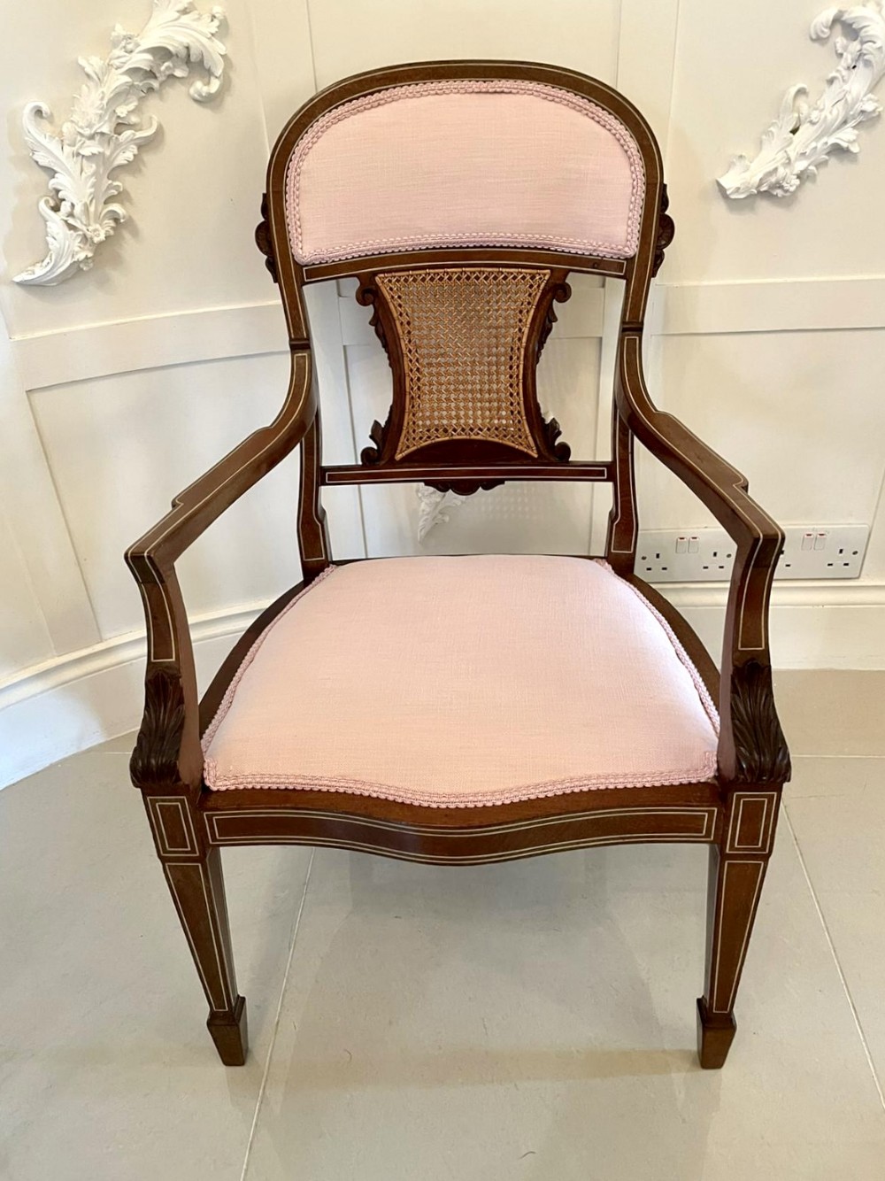 Antique Edwardian Inlaid Armchair