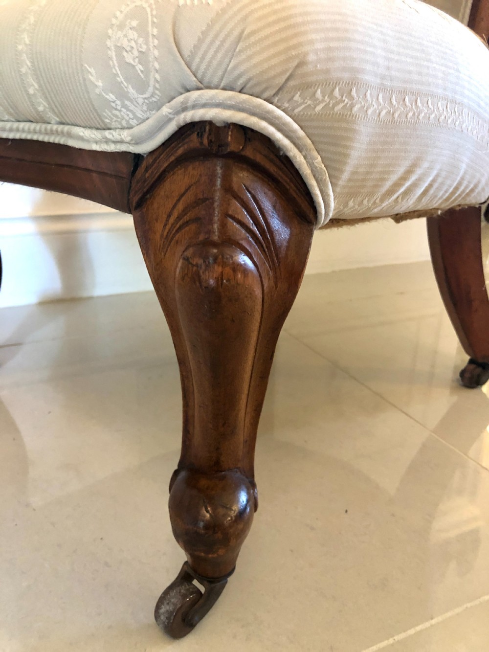 Antique Victorian Walnut Spoon Back Ladies Chair View III
