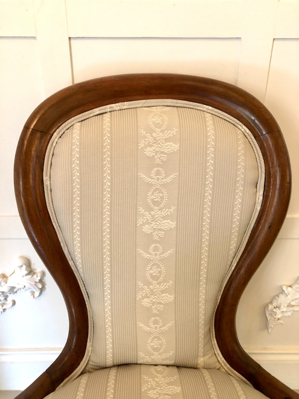 Antique Victorian Walnut Spoon Back Ladies Chair View VI