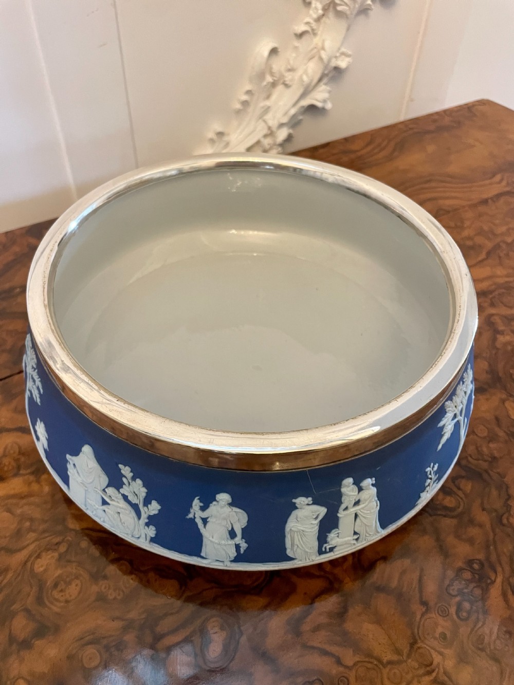 Antique Edwardian Quality Wedgwood Jasperware Fruit Bowl  View II