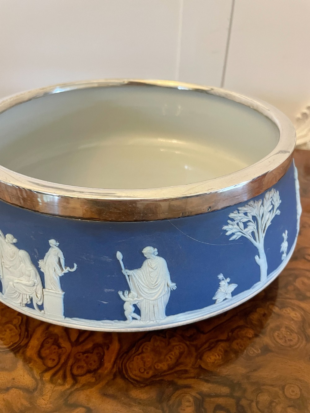 Antique Edwardian Quality Wedgwood Jasperware Fruit Bowl  View V