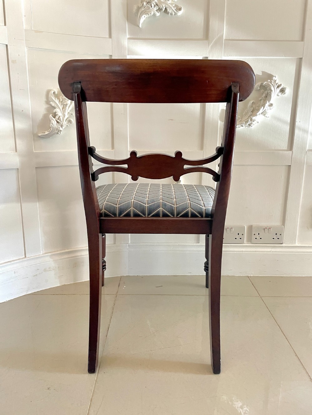 Antique Set of 8 Quality George III Mahogany Dining Chairs  View V