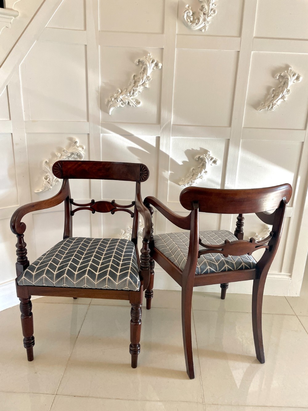 Antique Set of 8 Quality George III Mahogany Dining Chairs  View VI