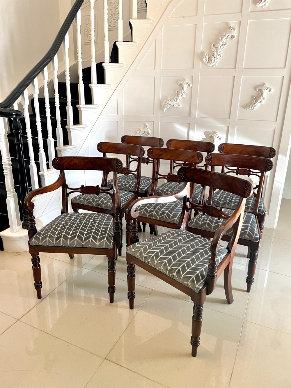 Antique Set of 8 Quality George III Mahogany Dining Chairs  View XXIV