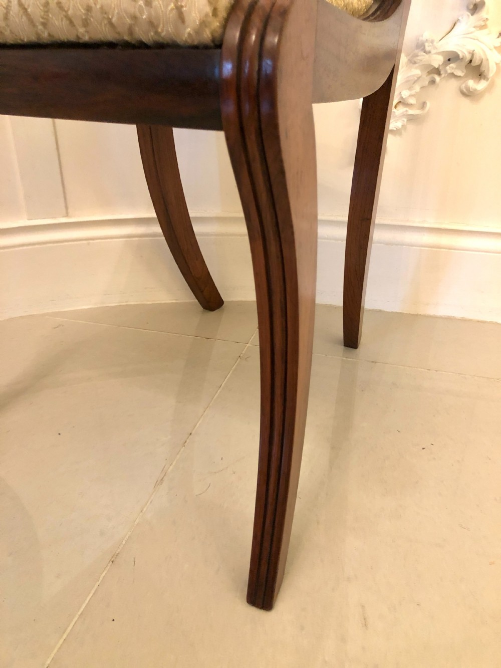 Outstanding Quality Set of Six Antique Regency Carved Rosewood Dining Chairs View III