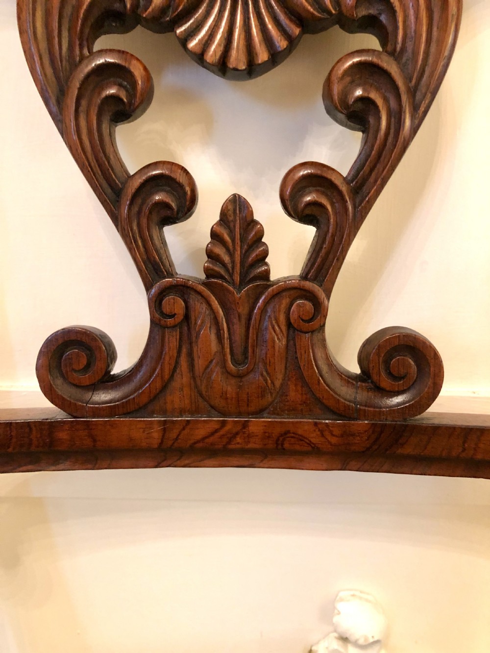 Outstanding Quality Set of Six Antique Regency Carved Rosewood Dining Chairs View VI