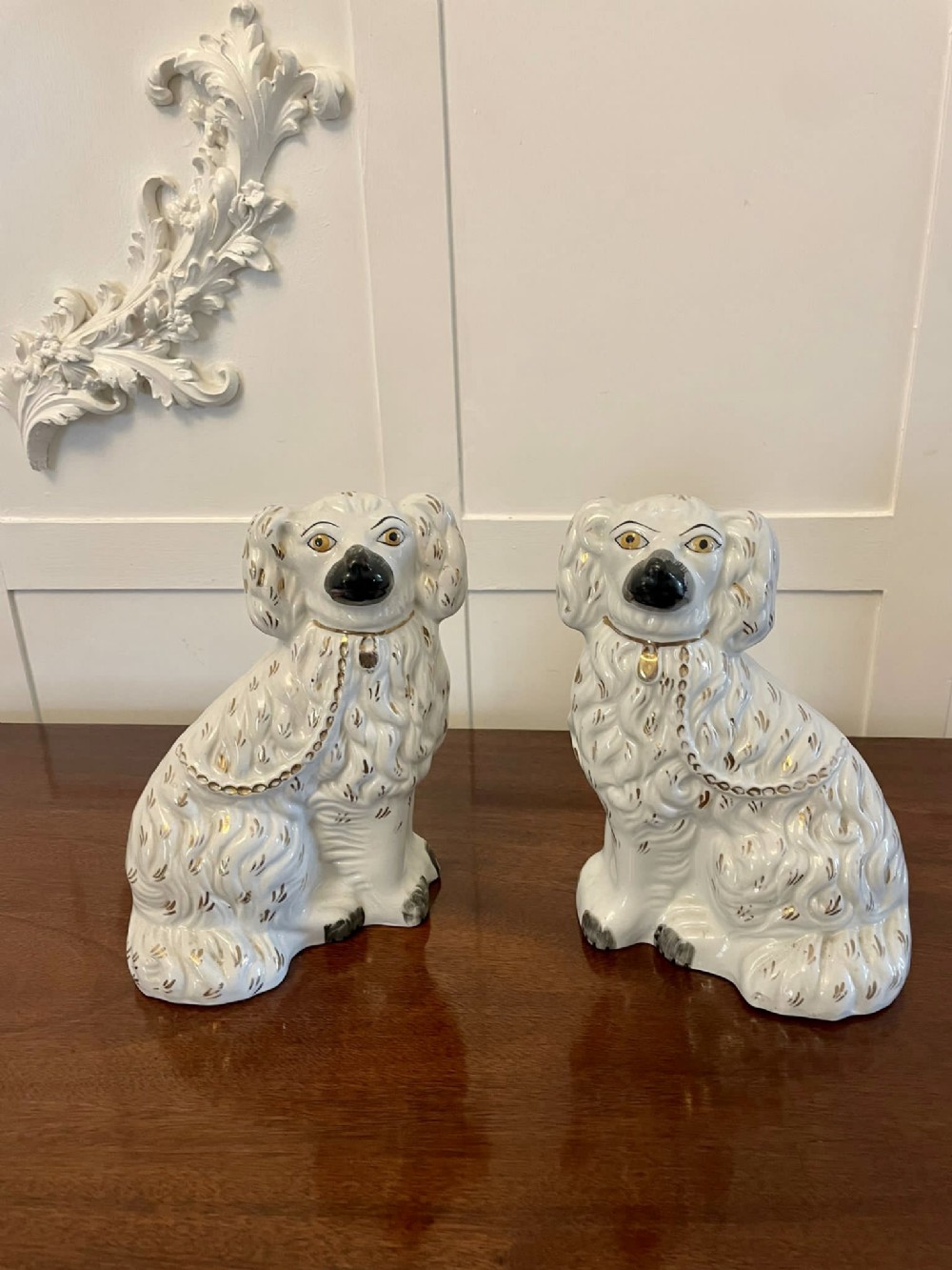 Pair of Antique Victorian Quality Staffordshire Dogs 