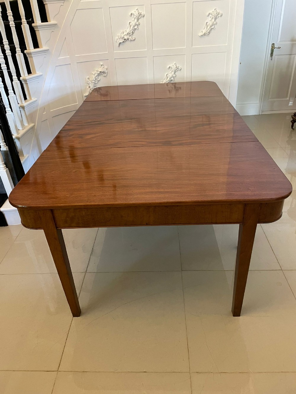 Antique George III Quality Figured Mahogany Dining Table 