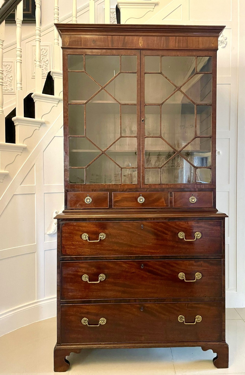 Superb Quality Antique George III Mahogany Astral Glazed Bookcase 