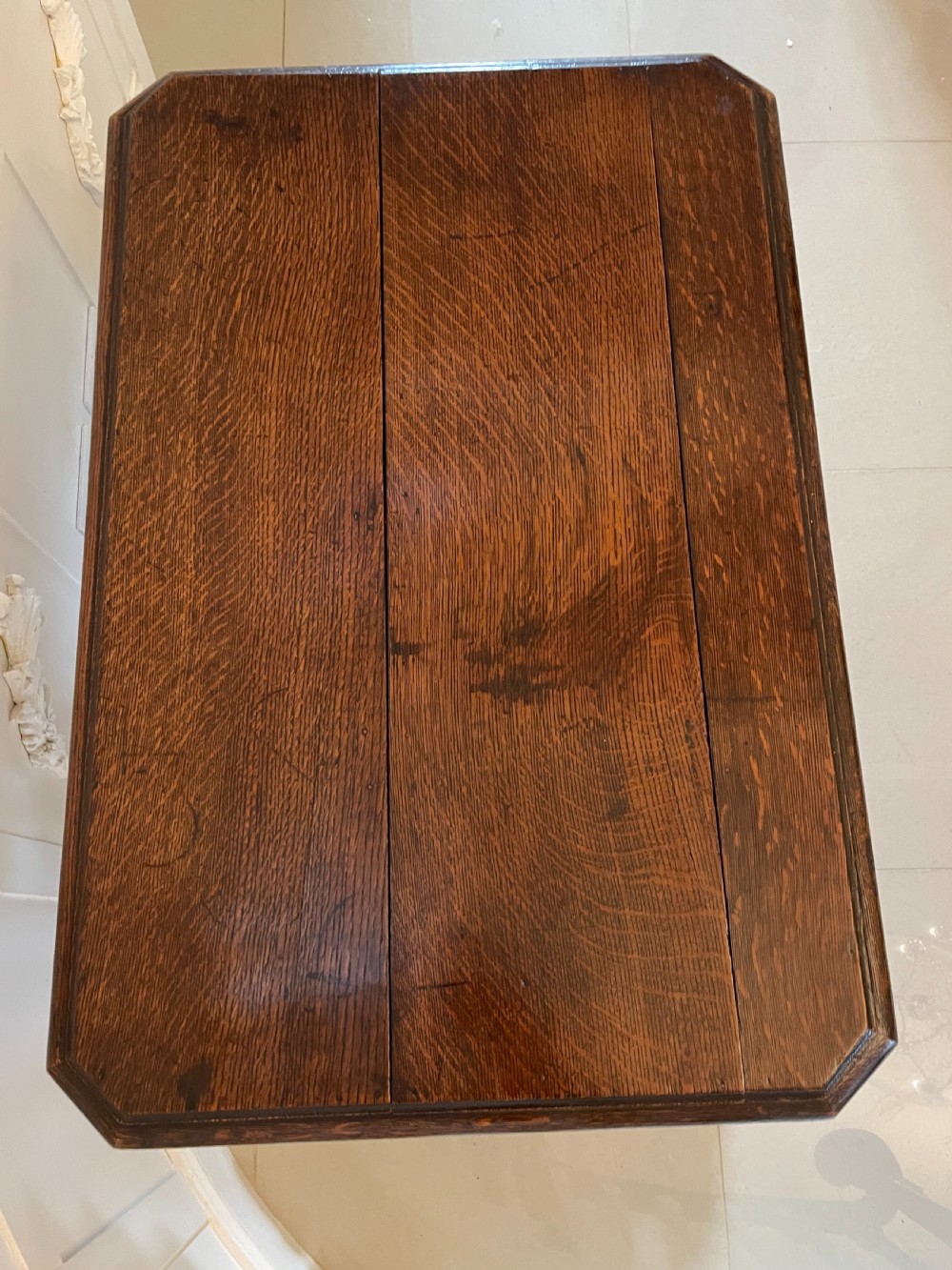 Antique Victorian Quality Carved Oak Freestanding Centre Table  View II